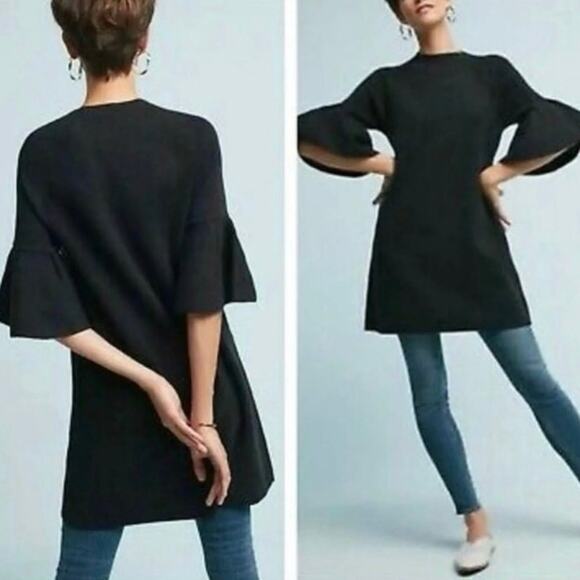 Anthropologie Moth Bell Sleeve Preppy Quiet Luxury Whimsigoth Sweater Dress S - Picture 1 of 8